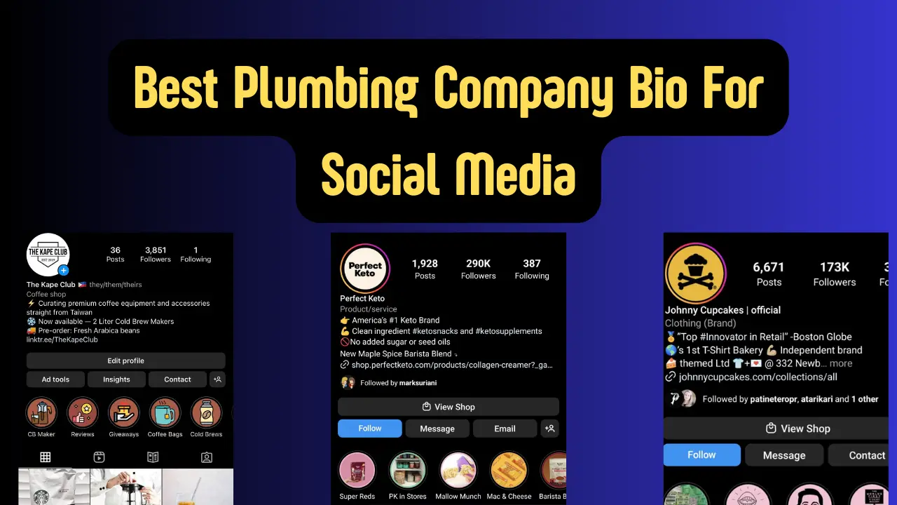 Best Plumbing Company Bio For Social Media